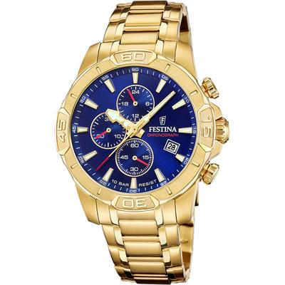 Festina "Timeless Chronograph" Quarzuhr, Armbanduhr, Herrenuhr, Edelstahlarmband, analog, Tag
