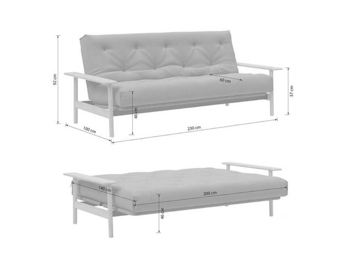 Schlafsofa Emmich Webstoff mit Lattenrost und Aufbewahrungstuch Kunstfaser 92x230x100cm Blau