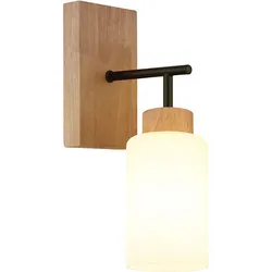 Wandleuchte Wandlampe Wohnraum Aufwärts E27 Schwarz matt Metall Opalglas H 31 cm