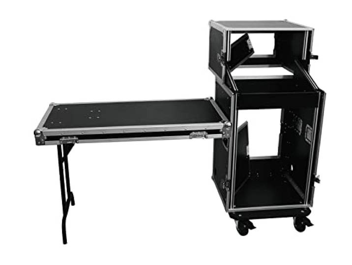 ROADINGER Spezial-Stage-Case Profi mit Rollen Bühnen-Flightcase mit integriertem Tisch