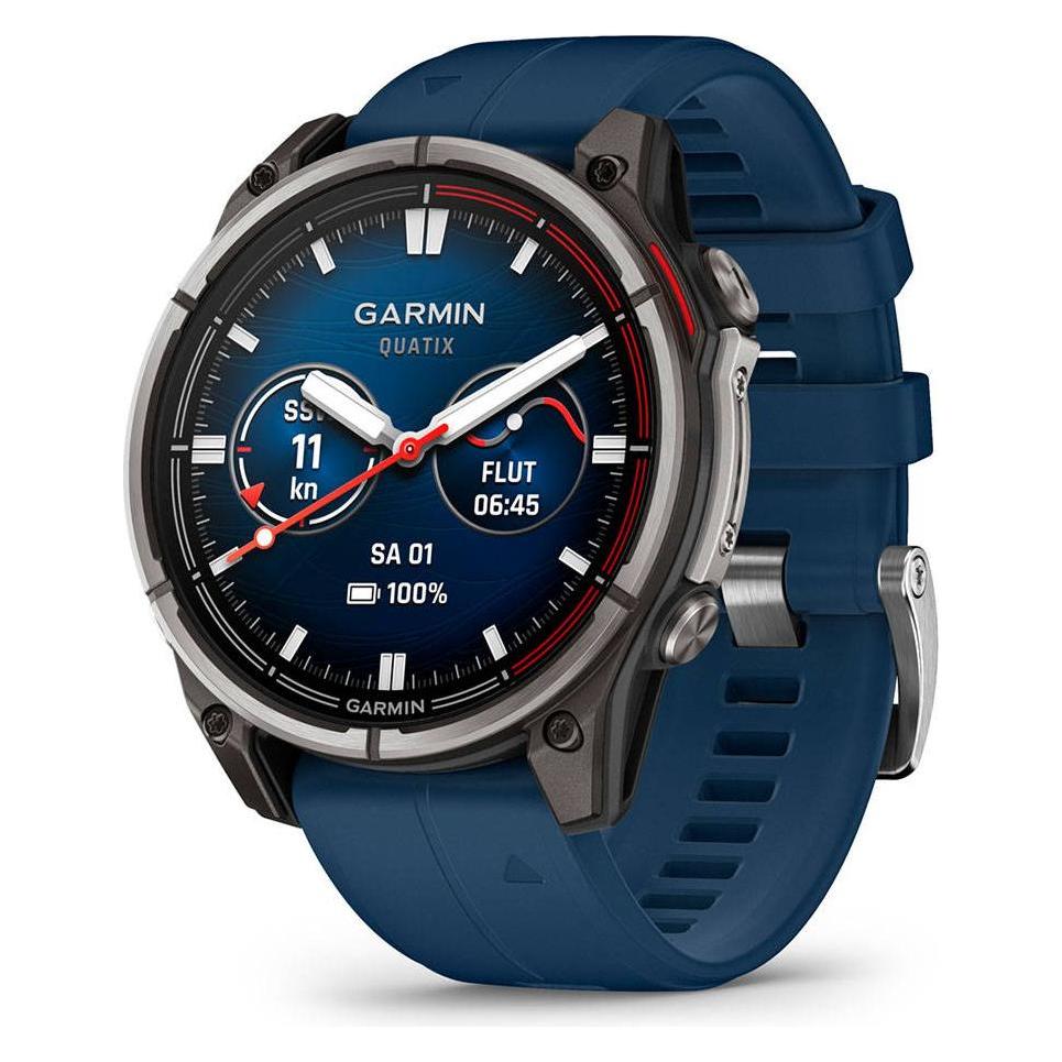 Garmin Quatix 8 (51 mm, Metall, Polymer, Blau, ohne SIM) (010-02905-91)
