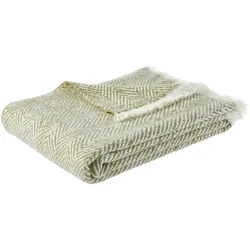 Kuscheldecke Chevron Grün/Weiß ca. 130x170cm