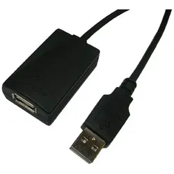 LogiLink UA0001A USB 2.0 cable, USB-A/M to USB-A/F, amplifier, black, 5 m (5 m, USB 2.0), USB Kabel