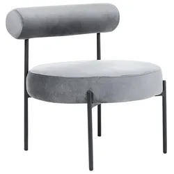 SESSEL Samtstoff Grau/Schwarz Alpha