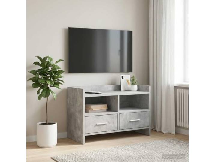 GKMBCVDFR TV-Schrank 71,5 x 33 x 47 cm Betongrau Holzwerkstoff Lowboard Stabile Holzregale, pflegeleichte Oberfläche, einfache Montage, modernes Design, robuste Konstruktion