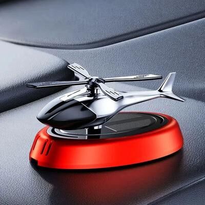 Uplift Treasures Solar Powered Aircraft Car Ornament rose Red