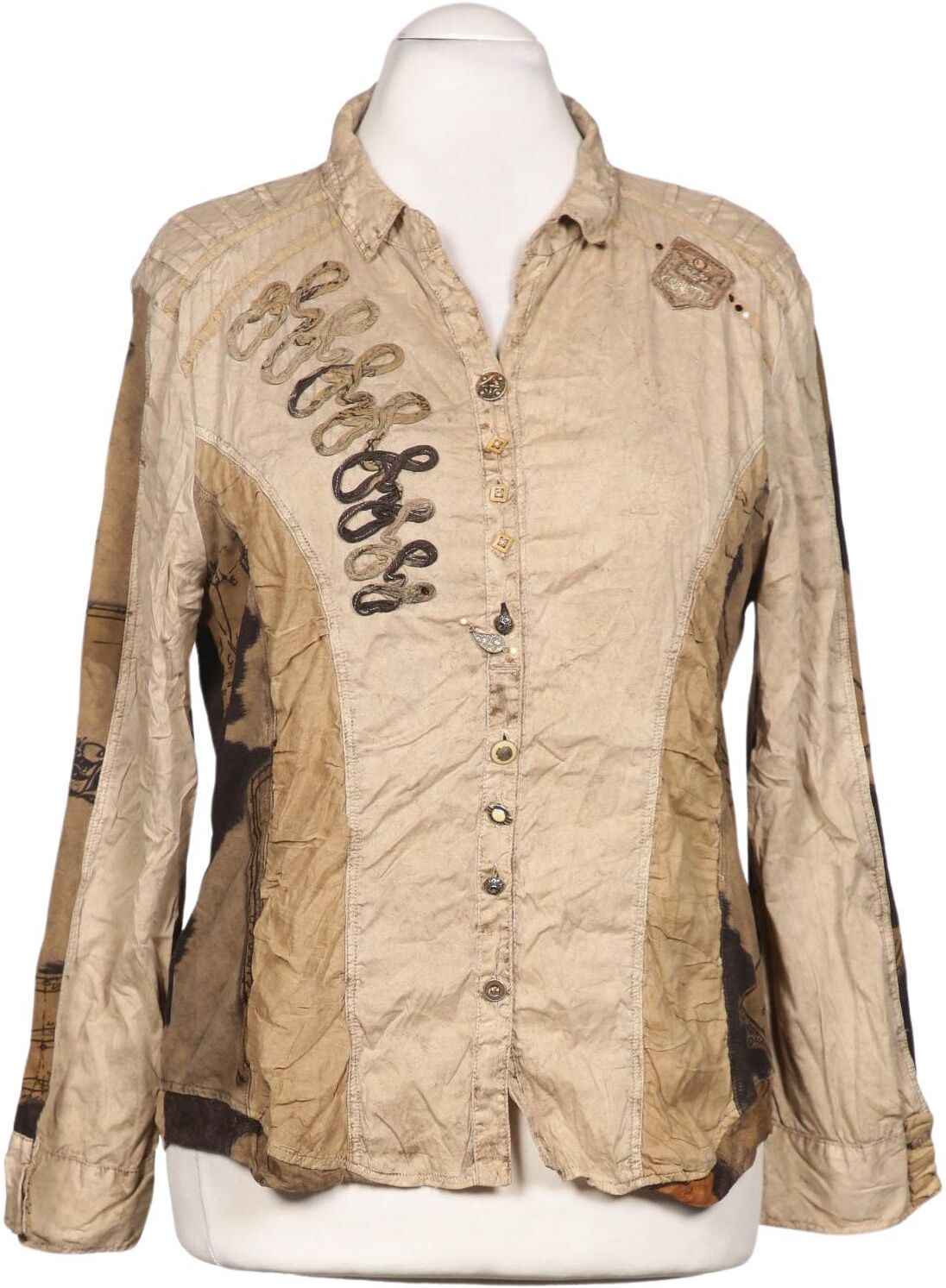 Elisa Cavaletti Damen Bluse, Beige, Gr. XL, Viskose - Second Hand