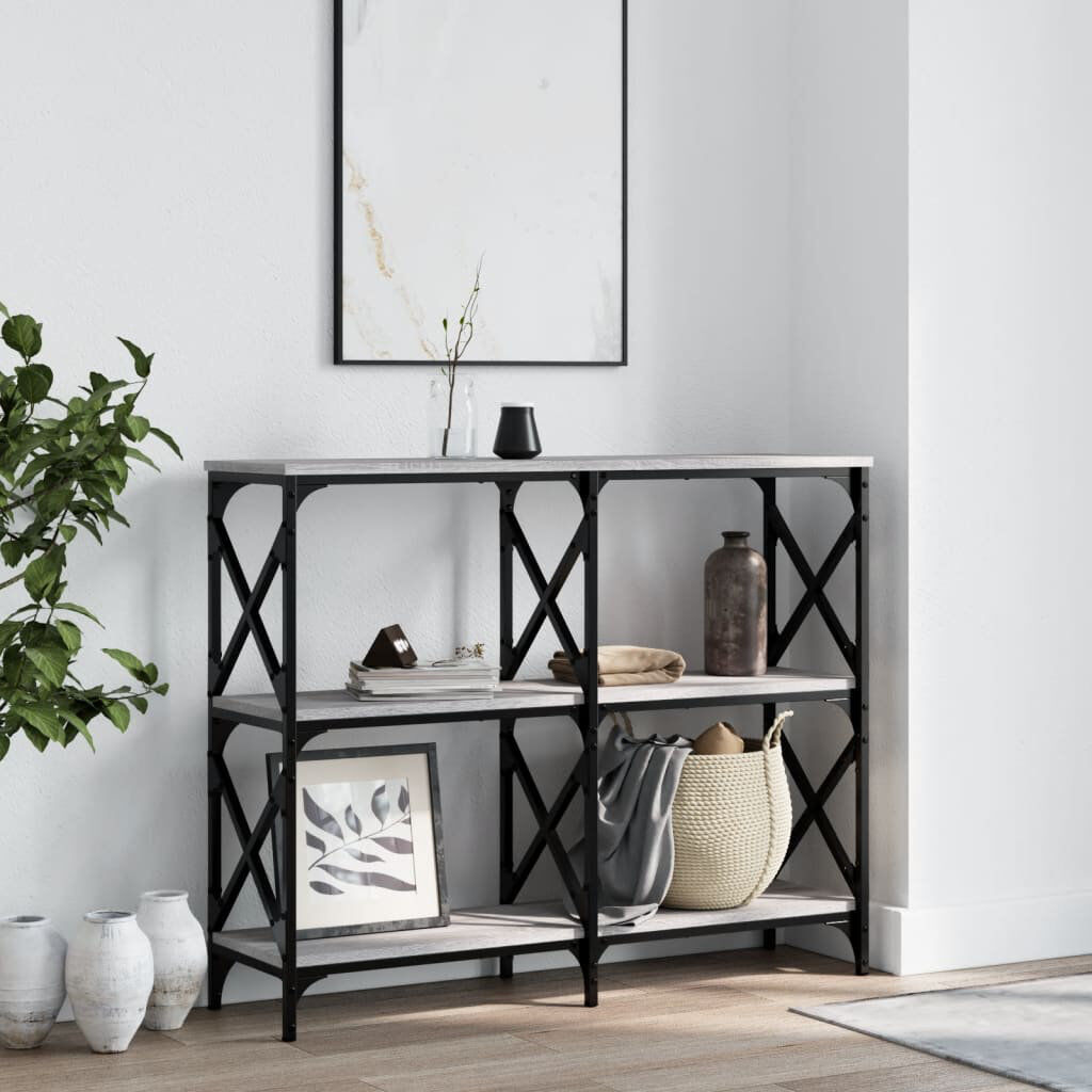 vidaXL Console Table Grey Sonoma 80.5cm H x 100cm W x 28cm D