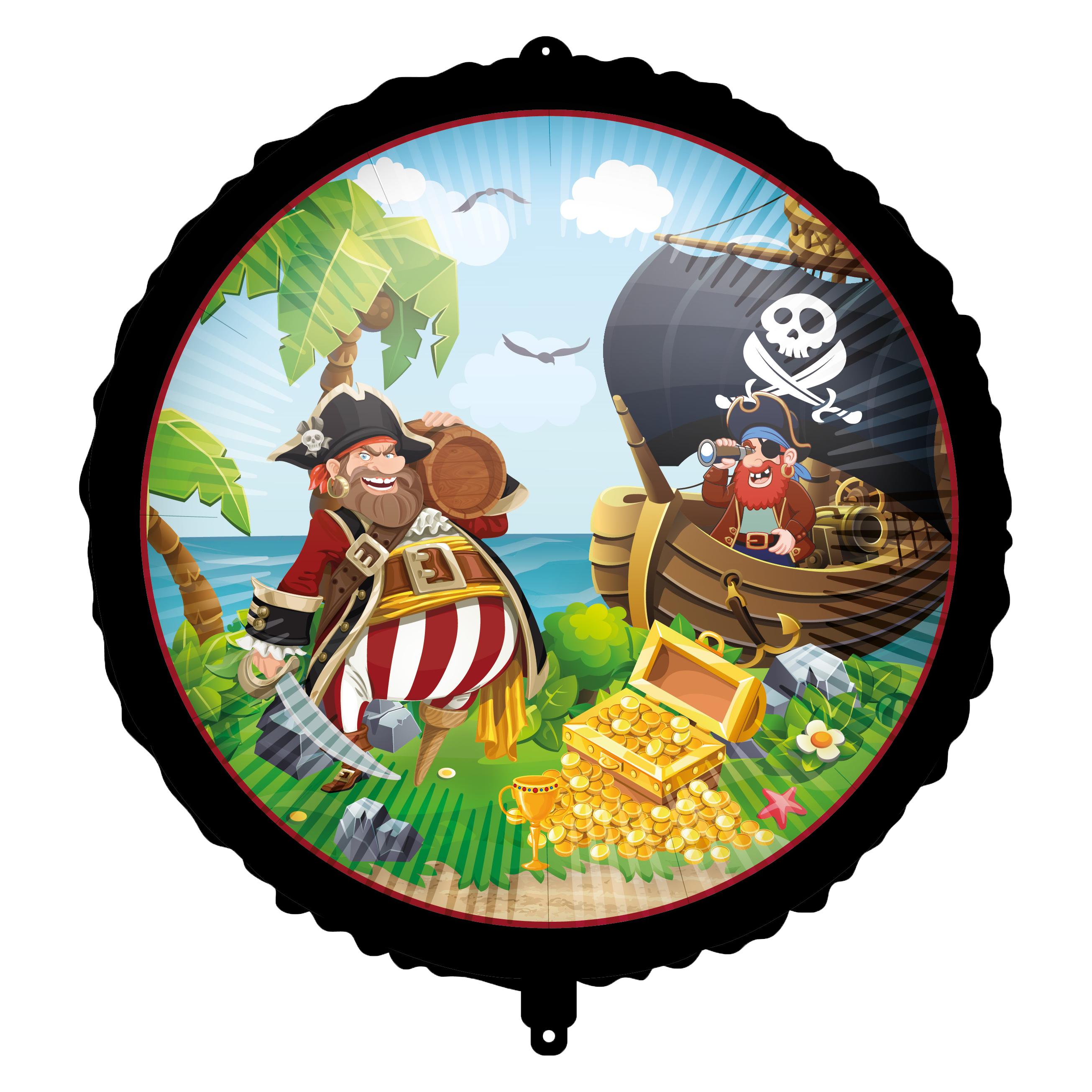 Magni Procos 94155 - Folienballon Pirates Island, 1 Stück mit Motiv, Grösse 46 cm, Geburtstag, Mottoparty (1x) (763.94155)