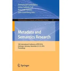 Metadata and Semantics Research, Fachbücher