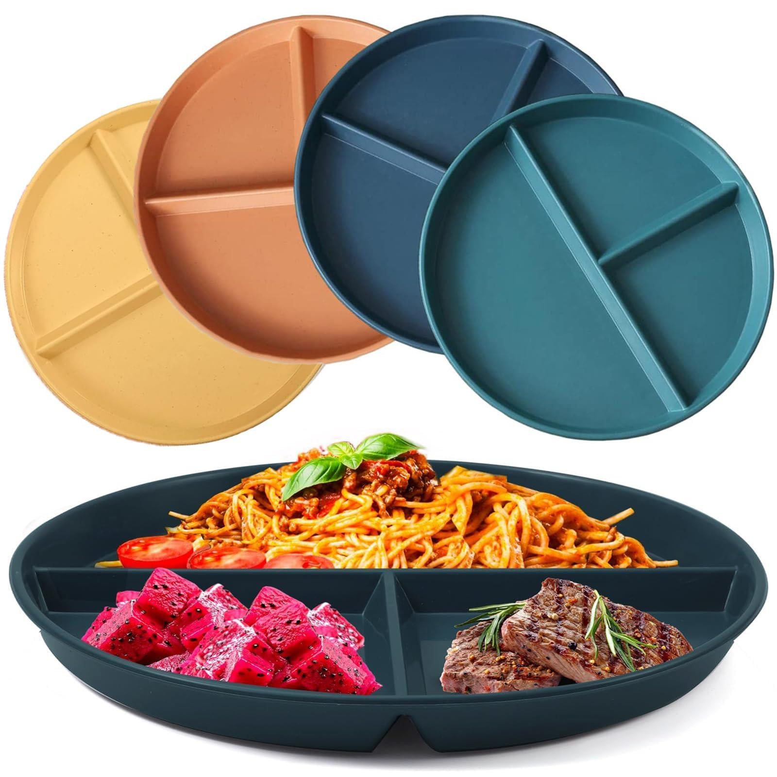 Dripio Set van 4 breukbestendige kunststof portieschepjes met verdelingen, 22,4 cm