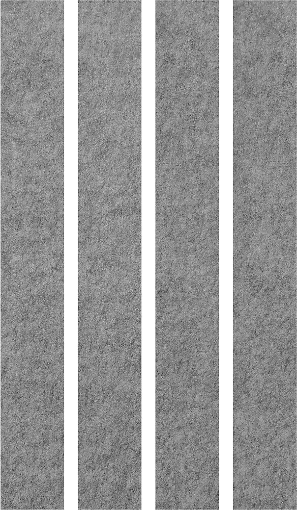 kaiserkraft Akustik-Wandpaneelen-Set, Wandstärke 25 mm, grau meliert, VE 4 Stk, HxB 2000 x 250 mm
