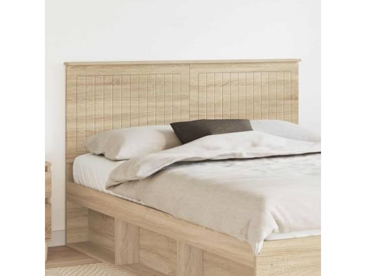 Modernes Kopfteil aus Holz Sonoma Eiche 160 cm, Holzwerkstoff, einfaches Design, einfache Reinigung, solide Rückenstütze, Montage zu zwei.