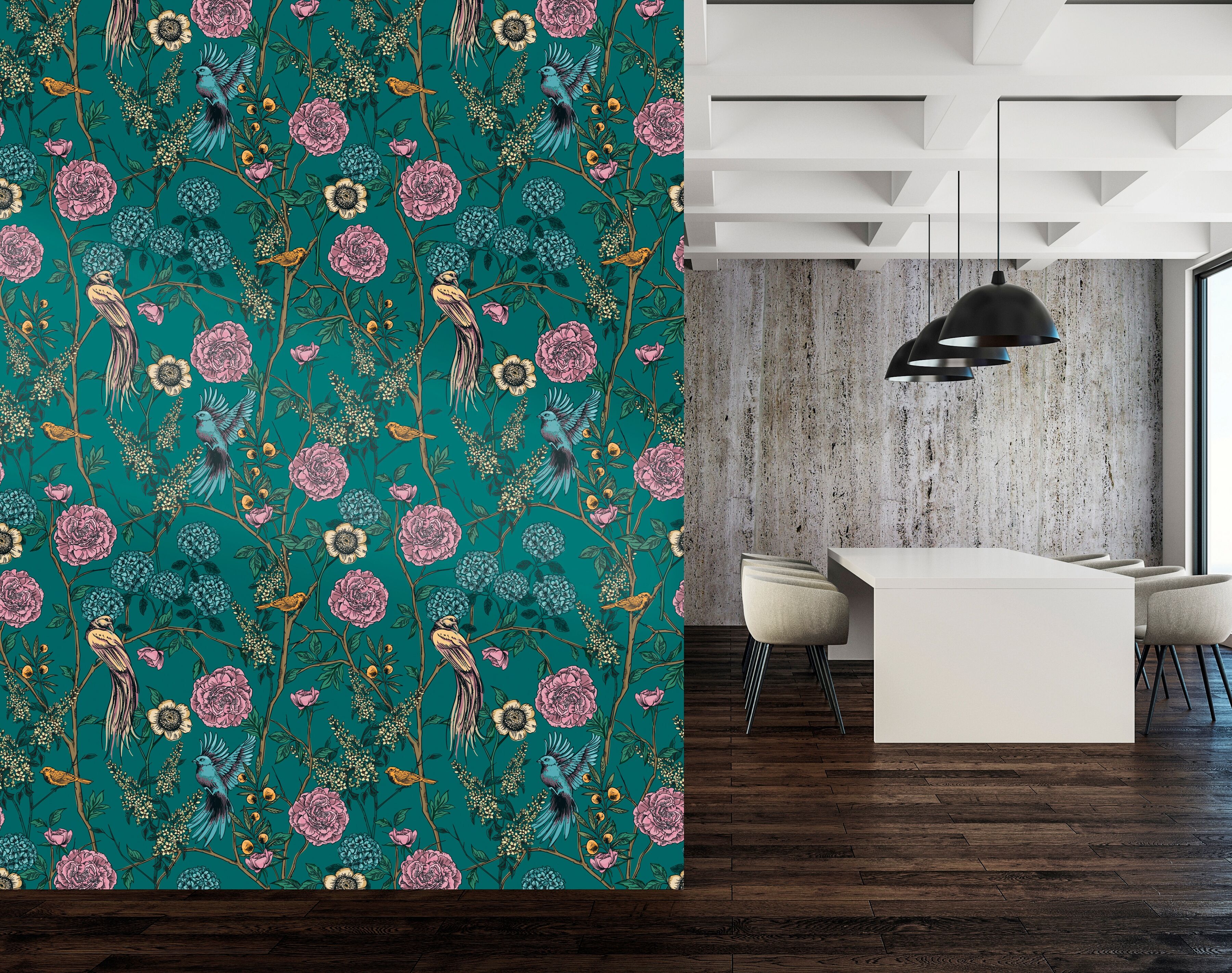 Vinyltapete QUEENCE "Malena", bunt, B:0,9m L:2,5m, Vinyl, Tapeten, Vinyltapete, 90x250cm, selbstklebend, kinderleichte Anbringung,, Sticker bunt B/L: 0,9m x 2,5m, Rollen: 1