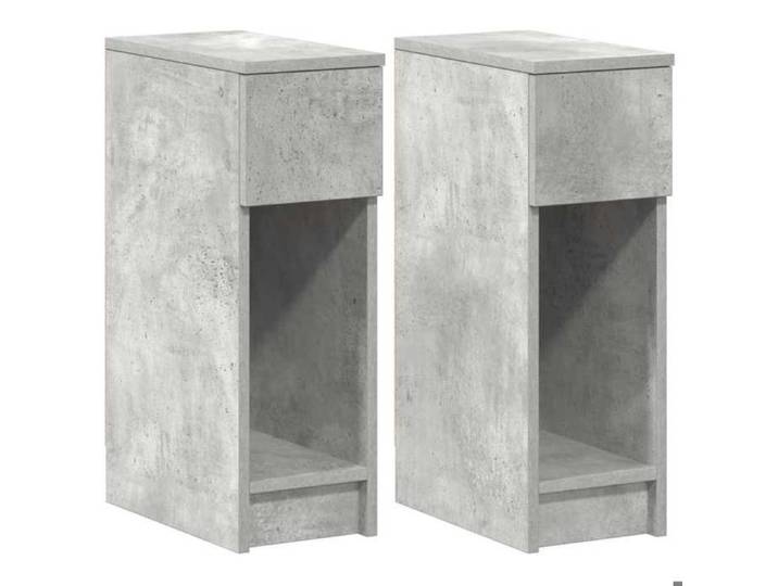 FAF-NEUF* Tables de chevet avec tiroir 2 pcs - Chevets de Lit - Gris béton - 20x36x60 cm JUILLET317052