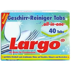 Largo 7in1 Geschirr-Reiniger-Tabs 40 Tabs 20 g, 40 Tabs, Allin1, perfekte Reinheit, strahlender Glanz