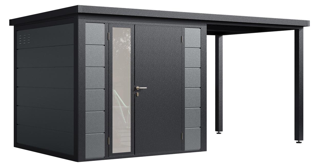 Finnhaus Wolff Metall-Gerätehaus "Linnea 4623" felsgrau 450 x 230 cm