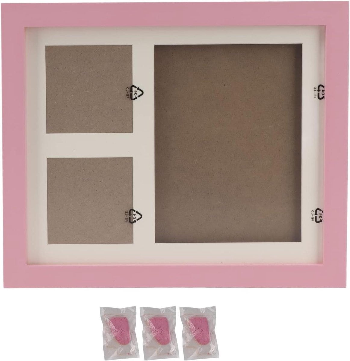 Huisdier Fotolijst Pootafdruk Kit met Klei - Premium Houten Frame - Roze