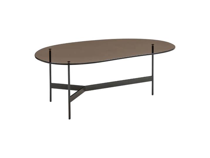Klubtisch Tampa, Leolux, bronze, Glas