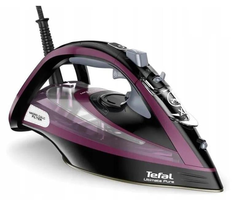 Tefal Ultimate FV9835E0 stoomstrijkijzer met non-stick zoolplaat, paars