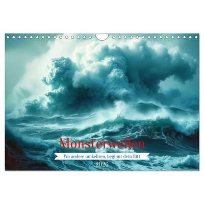 Monsterwellen (Wandkalender 2026 DIN A4 quer), CALVENDO Monatskalender