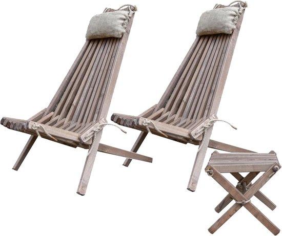 Famanu Liegestuhl Ergonomisches Design - Holz mit Jutekissen