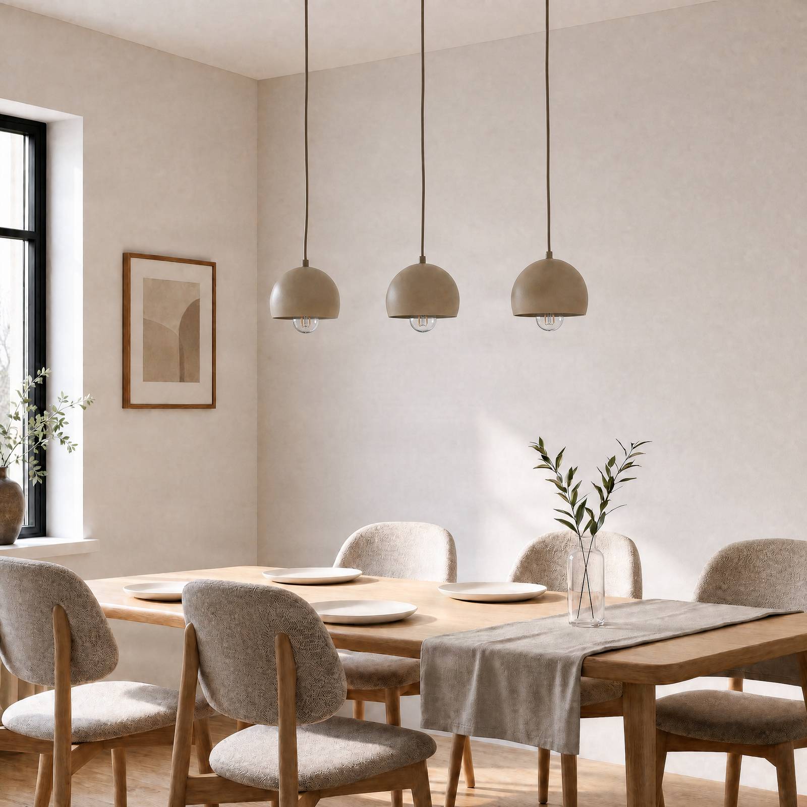 Hängelampe Sool Luminex, dimmbar, creme / amber, für Wohn- / Esszimmer, Metall, Pendelleuchte