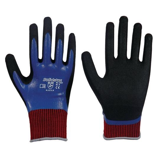Leipold Handschuhe Solidstar Nitril Grip Complete 1462 Grösse 9 blau EN420+EN388 PSA-Kategorie II (9) (1462 Gr.9)