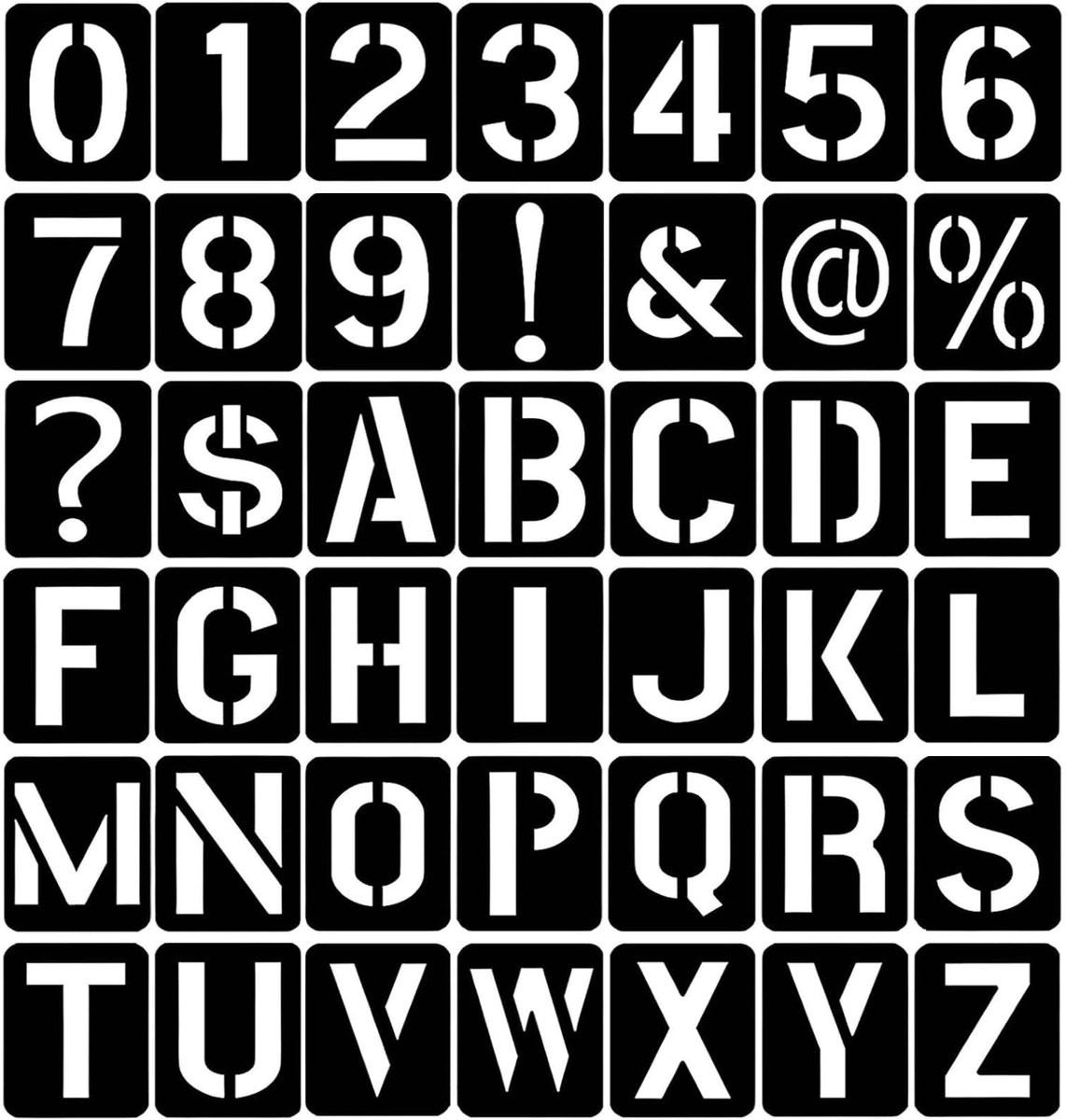 SolidKeus - Set van 42 herbruikbare letter sjablonen voor creatieve projecten