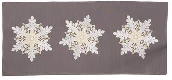 Xia Home Fashions Sparkling Snowflakes Embroidered Christmas Table Runner