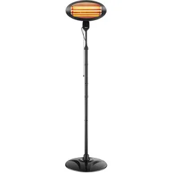 VEVOR Infrarot Heizstrahler 2000W 2-in-1 Infrarotstrahler mit Zugschalter, Infrarotheizung für Garten Terrasse Balkon, 3 Heizstufen, Kaltgewalzter Stahl, Mit Quarz-Heizelemente, Wand- & Standgerät