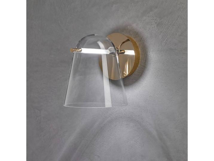 Prandina Designer Wandlampe Sino W3, messing / gold, für Wohn- / Esszimmer, Glas, Modern, Wandleuchte, Wandlampe Innen