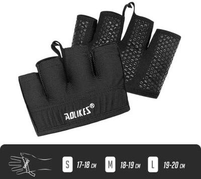 Uplifted Finds AOLIKES Half Finger Fitness Gym Gloves For Weight Lifting Bodybuilding Crossfit And Hand Protection black m