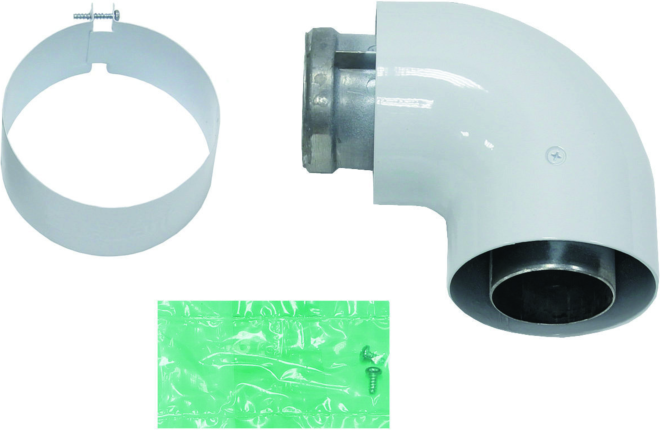 Vaillant Bogen 90 Grad 60/100 mm 303808 konzentrisch, Aluminium