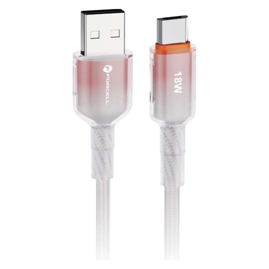 Forcell Cable F-ENERGY C351 cable USB A to Micro USB QC3.0 2,4A 18W Gradient 1 m white (1 m, 18 W) (61372235)