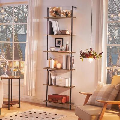 No Ladder Shelf Bookcase 5 Tier Wall Mounted Ladder Bookshelf