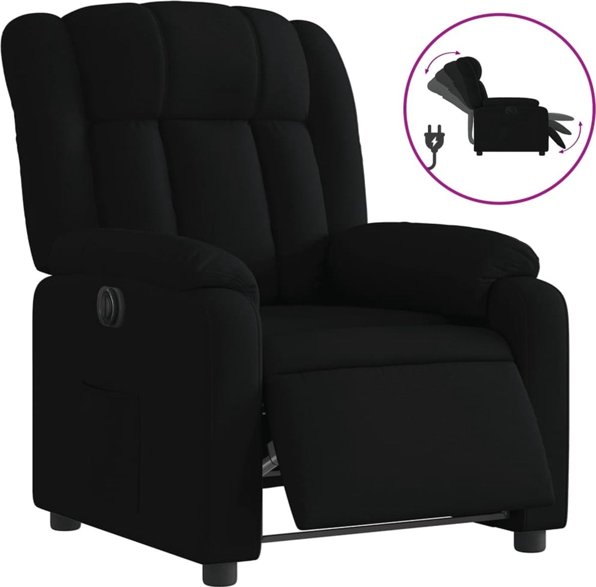 vidaXL Elektrische verstelbare fauteuil voor volwassenen - zwart - stof