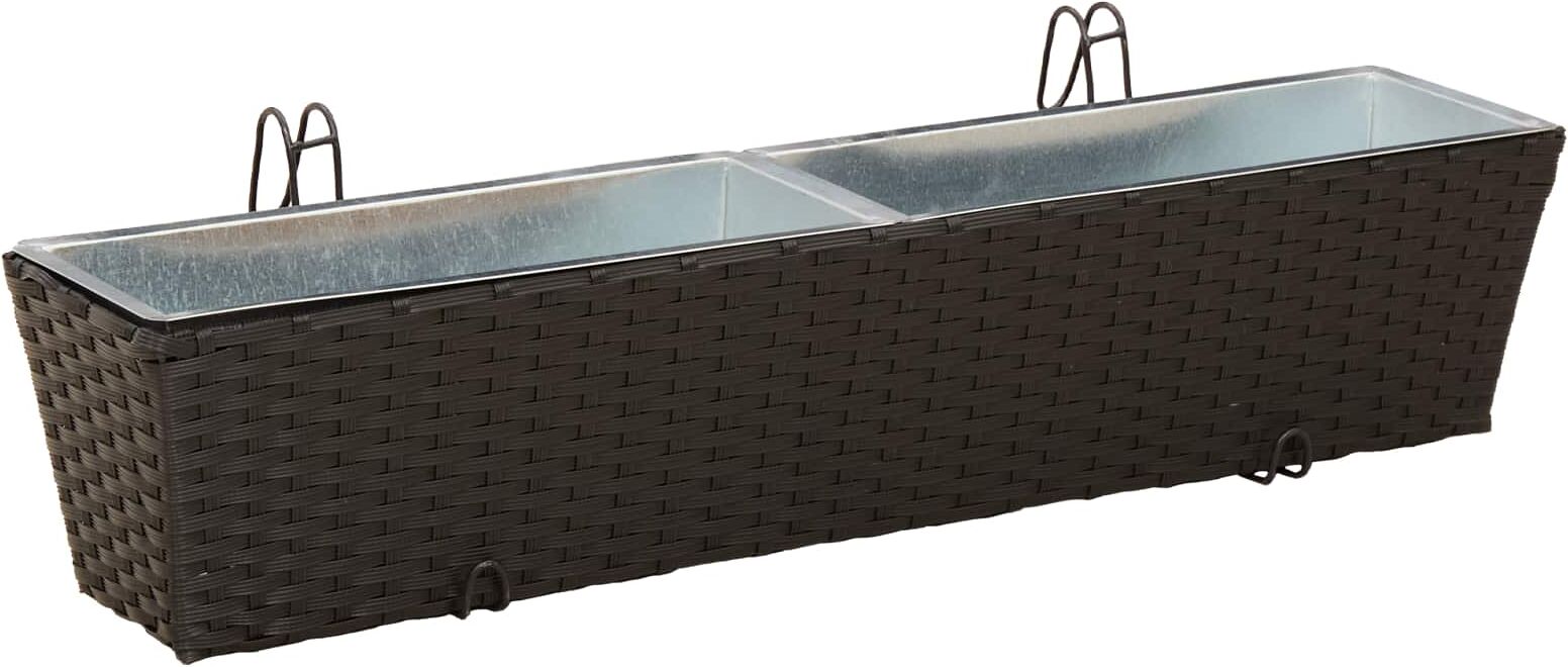 vidaXL Garde-Corps 2 pc Noir 80 x 17 x 17 cm métal