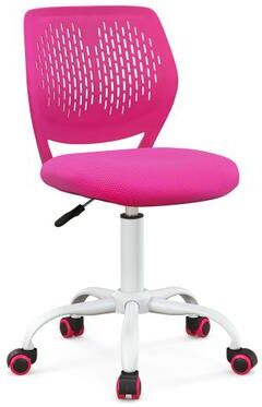 Costway Ergonomic Children Study Chair with Adjustable Height-Pink