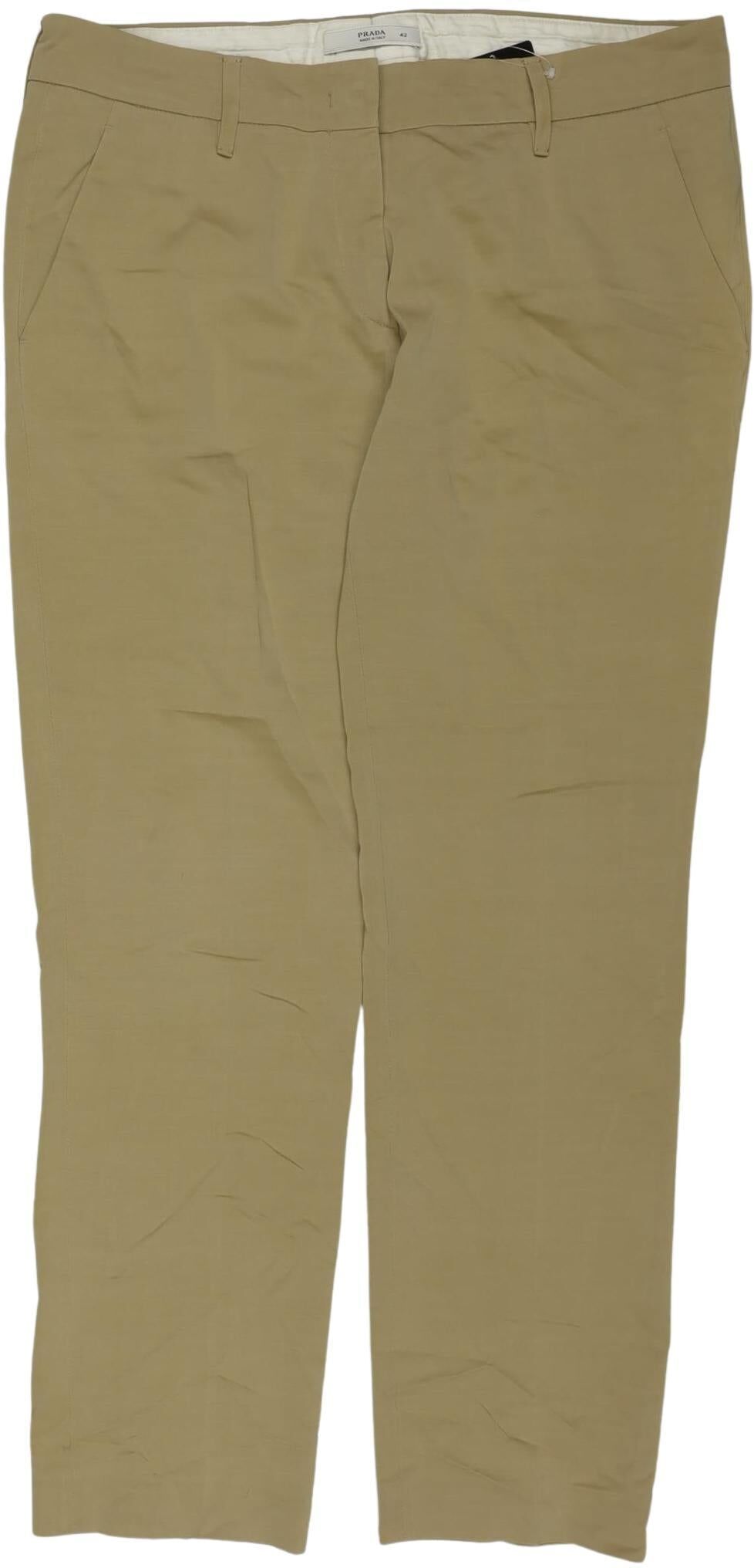 Prada Damen Stoffhose, Beige, Gr. EU 36 (IT 42), Viskose / Synthetik - Second Hand