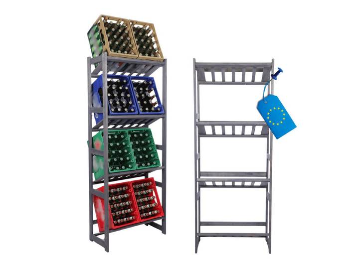 Modo24 Weinregal Kistenregal, Kombiregal, Weinregal, Holzregal, Massivholz Kiefer, Allzweckregal, Modulares Design, viele Größen und Farben