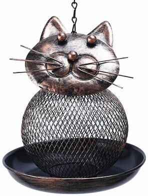 Uplift Treasures Large Capacity Metal Bird Feeder Squirrel Proof Outdoor Hanging Feeder black