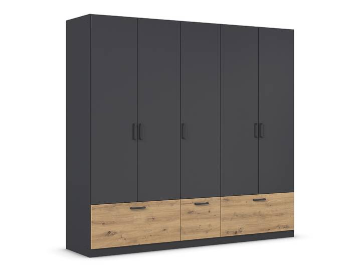 Drehtürenschrank - grau-metallic-Artisan Eiche - 226 cm