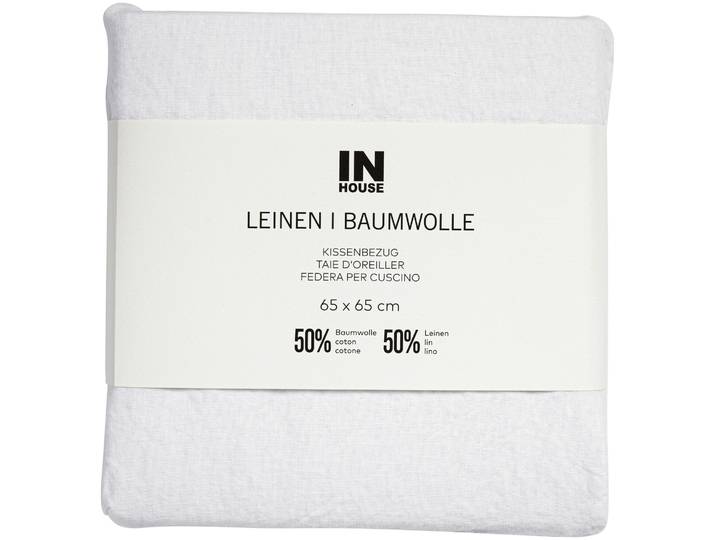 Inhouse Kissen Leinen Fifty-Fifty offwhite 65x65