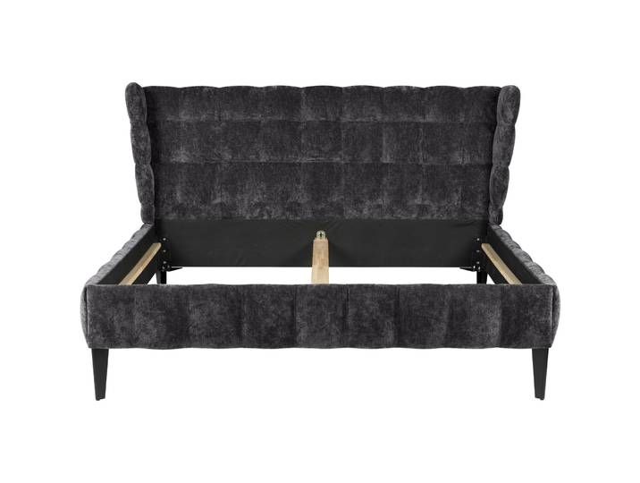 Bett Hemingway grau Stoff 200 x 200 cm