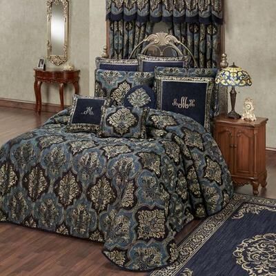 Touch of Class Hillcrest Grande Bedspread Indigo, Queen, Indigo