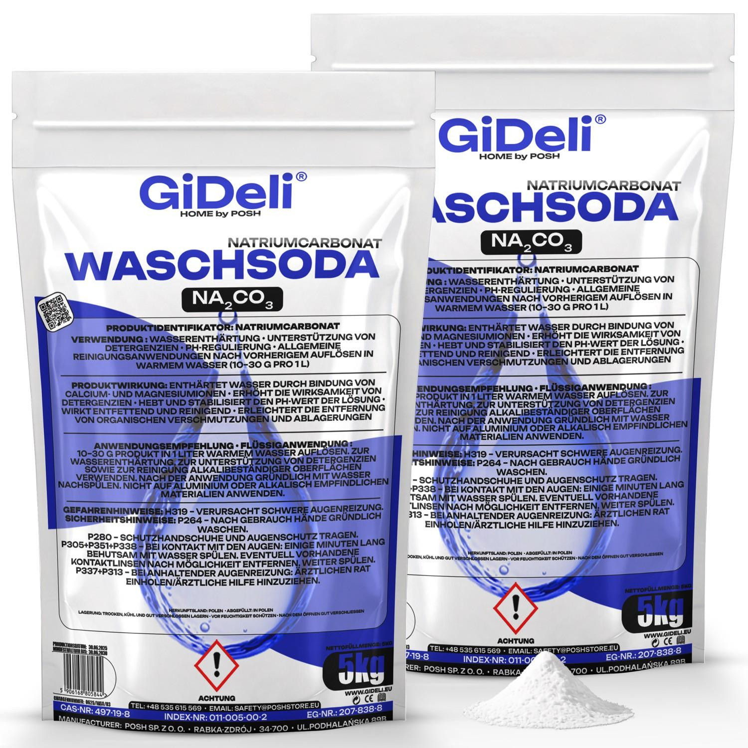 GiDeli Waspoeder 10 kg Natriumcarbonaat Gebrande Kwaliteit