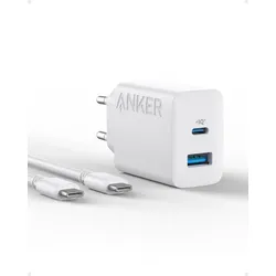 Anker 20W USB-A, USB-C Ladegerät, weiß