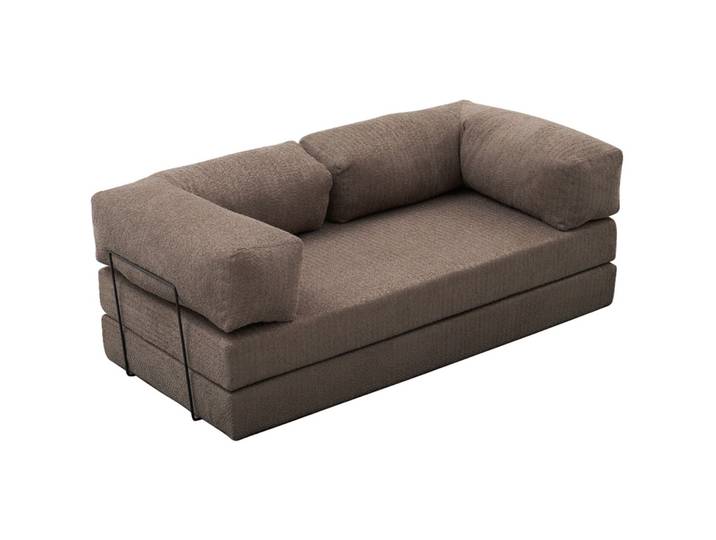Bettsofa Foldbar grau Polyester B 190 T 95 cm