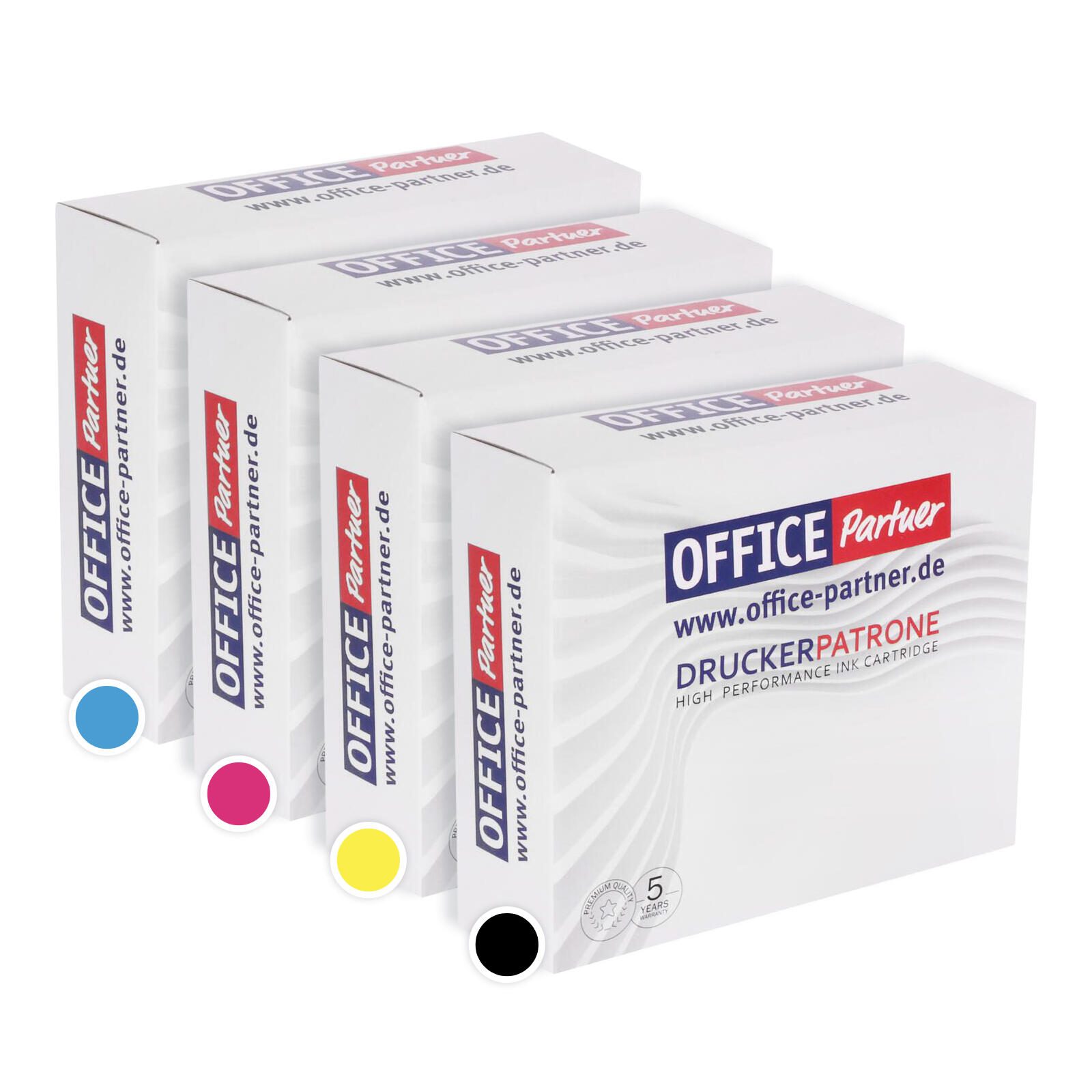 OFFICE-Partner Premium Druckerpatrone alternativ zu Brother LC-980/LC-985/LC-1100 BK - 4er Set O-LC980/985/1100C+O-LC980/985/1100M+O-LC980/985/1100Y+O-LC980/985/1100BK